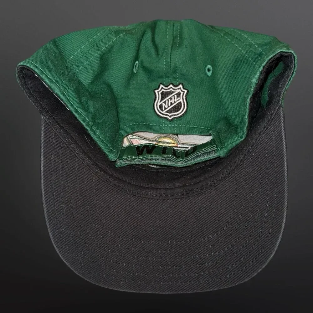 NHL Brand Youth Mn Wild Embroirdered Logo Adjustable Hat Cap Green